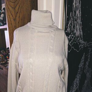 SHEIN White Cable Knit Turtleneck